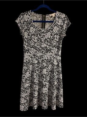 MICHAEL Michael Kors Black and White Floral Skater Dress